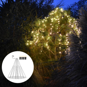 Venkovní vánoční osvětlení na strom zářivé bílé světlo 